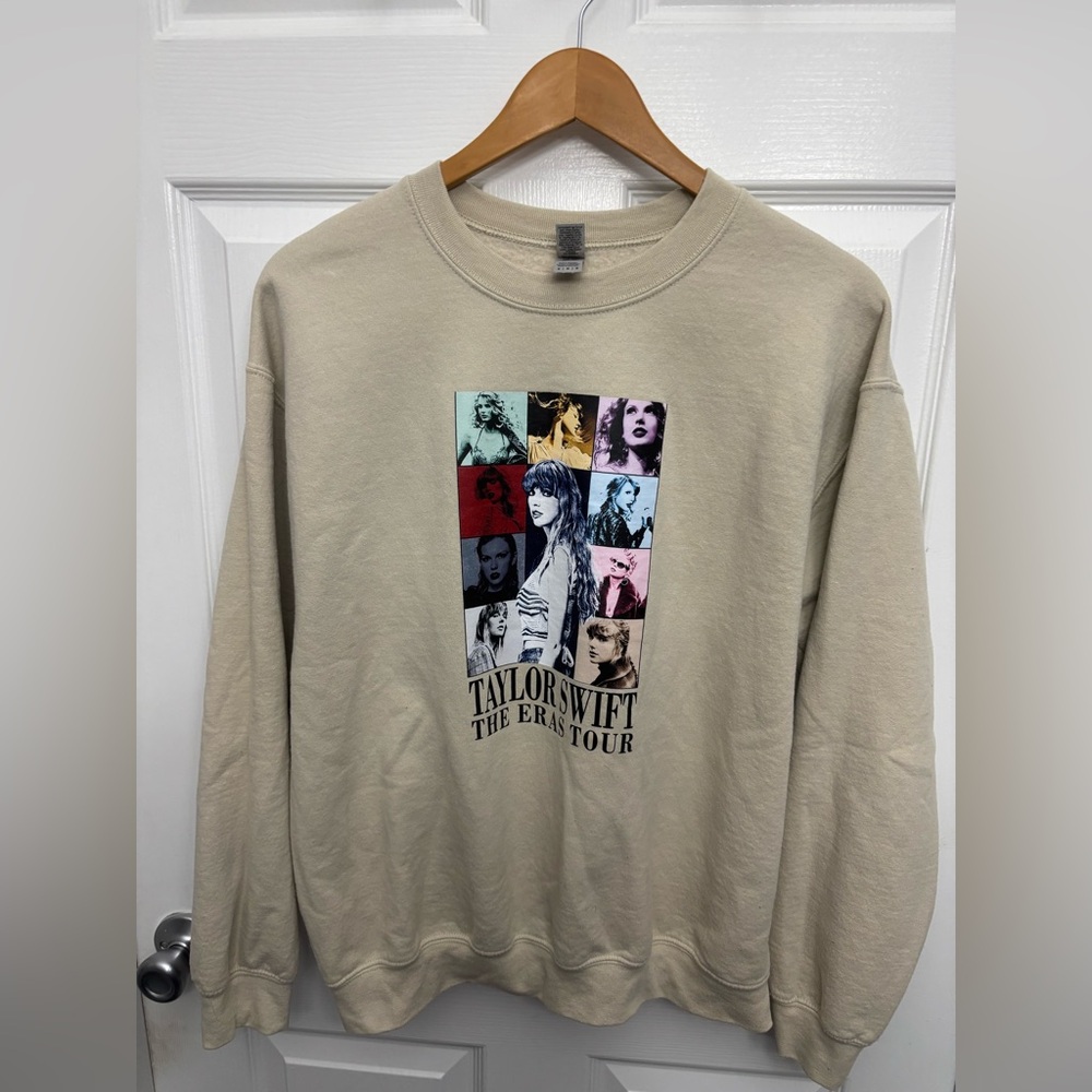 Taylor Swift Beige Eras Tour Unisex Sweatshirt, Size M